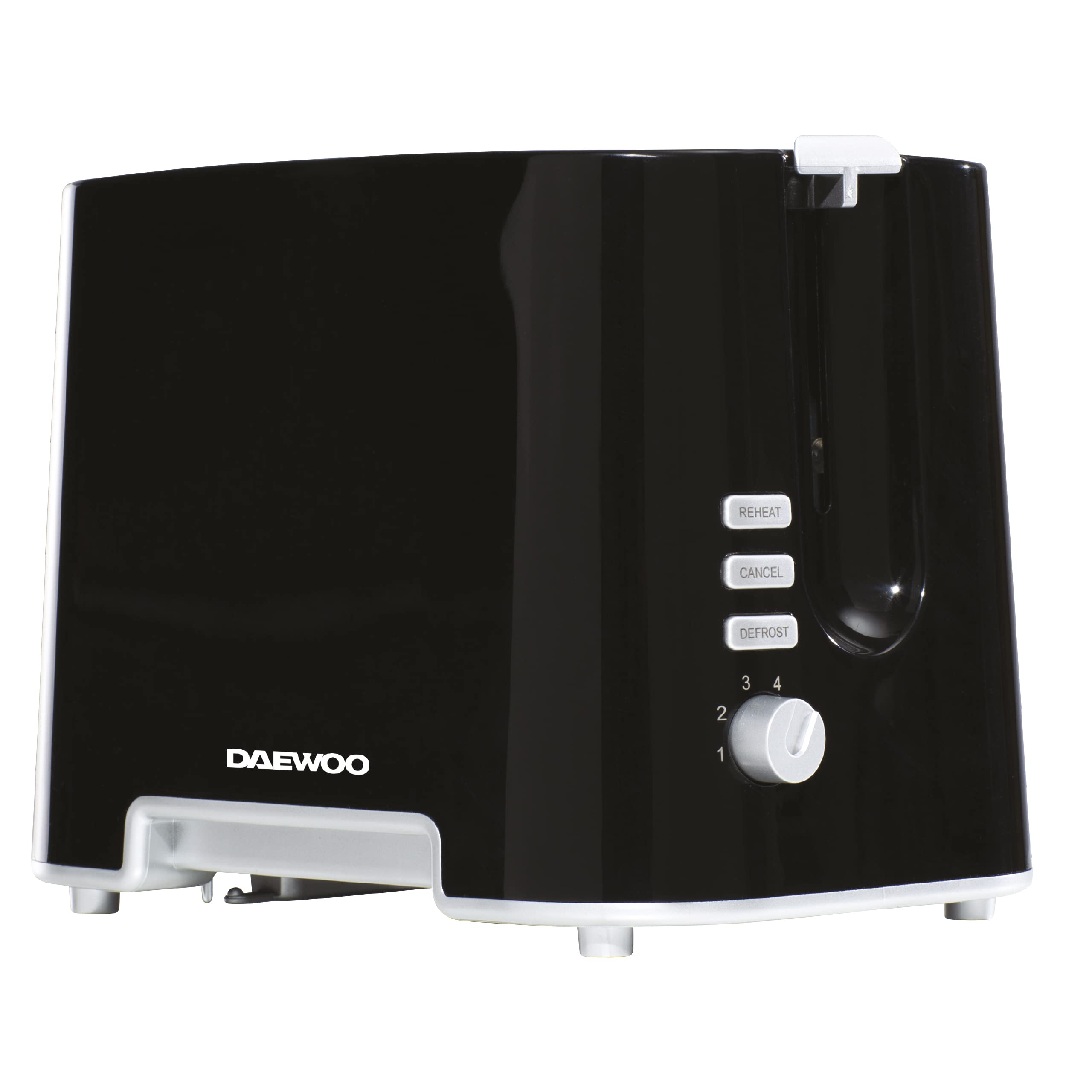 Daewoo 2 Slice Toaster – Black, Compact, Variable Browning Control, Defrost, Reheat, Cancel Functions, Removable Crumb Tray, Ideal for Home, Student, Office Kitchens