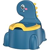 Potty Training Toilet, Toddler Potty Training Seat Baby Potty Chair, Dinosaur Toilet Potty Seat for Boys Girls Kids Toddlers, Portable Travel Potty with lid,Urinal, Splash Guard, Non-Slip Pad(Blue)