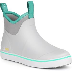 Kalkal Women's Deck Boots, Waterproof Ankle Rain Boots Fishing Boots with High Traction, Women's Rubber Boots For Gardening F