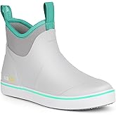 Kalkal Women's Deck Boots, Waterproof Ankle Rain Boots Fishing Boots with High Traction, Women's Rubber Boots For Gardening Fishing Boating Camping