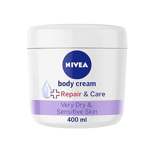 NIVEA Body Repair & Care Cream (400ml Jar), Sensitive Moisturising Cream with NIVEA DEEP MOISTURE SERUM, Body Cream with Strengthening Formula, Body Cream for Dry Skin