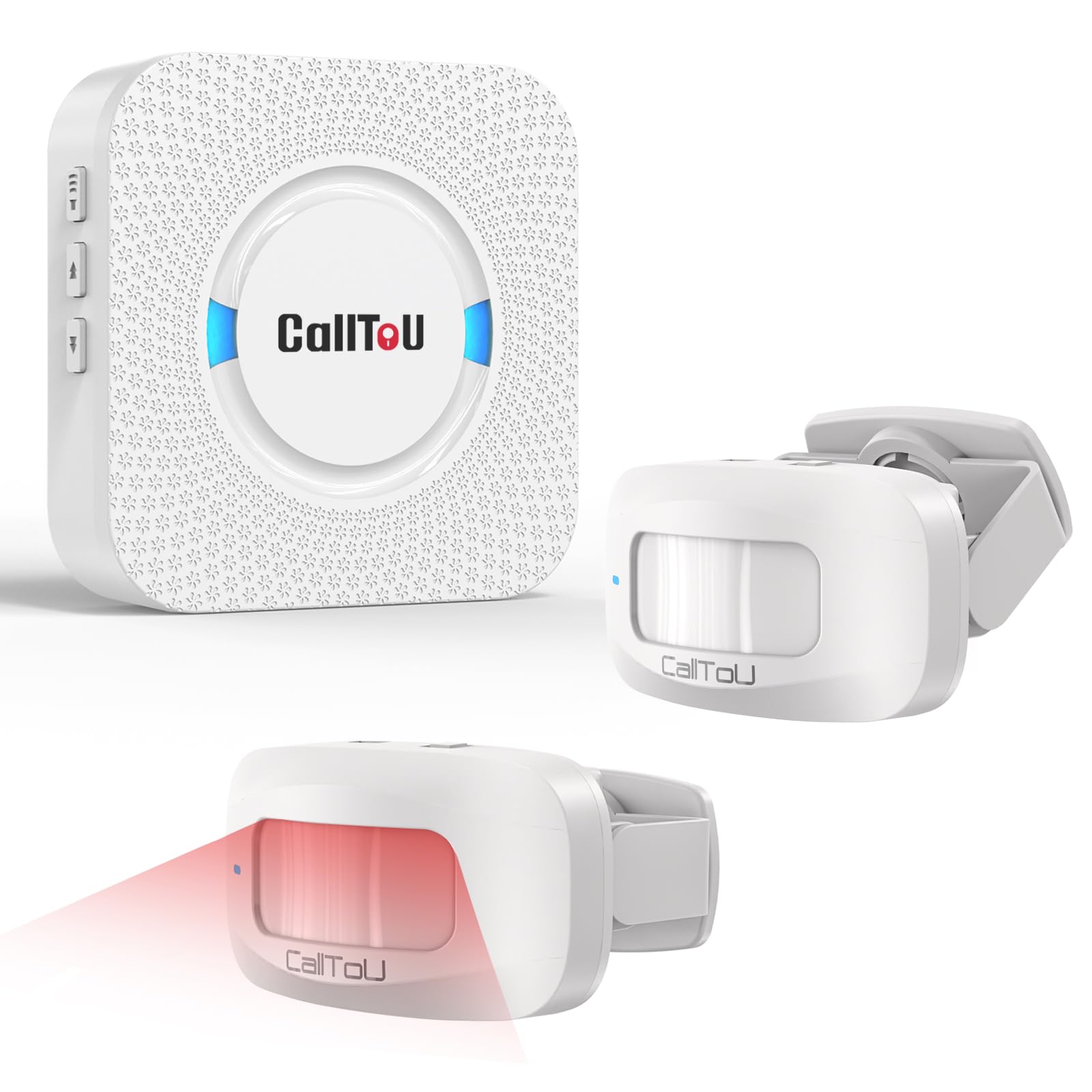 CallToU Wireless Motion Sensor Alarm Indoor, Bed Alarms for Elderly Dementia Patients, Motion Detector Alarm for Home Shop & Elderly Safety, Door Sensor Alarm with 300FT Range, 5 Adjustable Volume