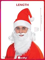 Smiffys Mens Santa Claus Christmas Costume Set One Size White Red Polyester Wig view 6