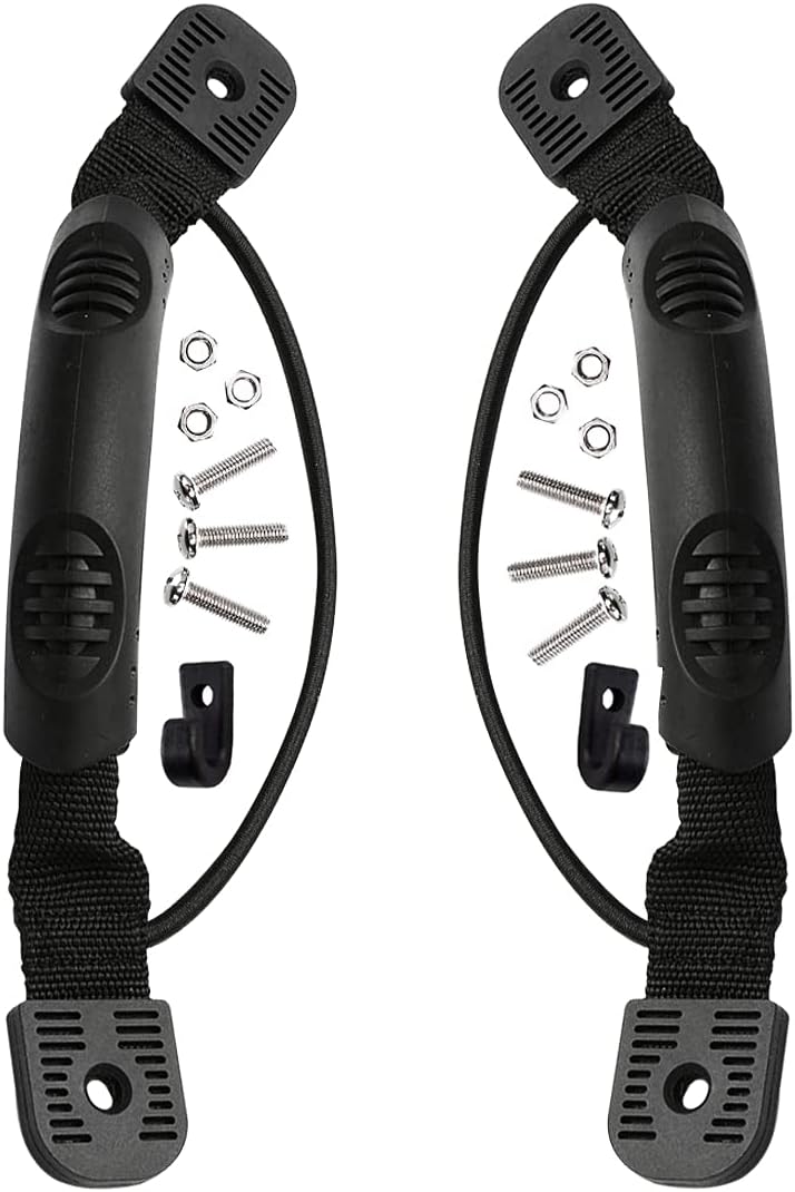 YXGOOD 2 Pcs Kayaks Canoe Boat Side Mount Carry Handle J Hook Kayak Handle Carry Handles Mount Paddle with Screws and Bungee Cord (2): Sports & Outdoors