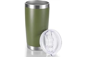 20 oz Tumbler Stainless Steel Tumblers with Lid Double Wall Vacuum Insulated Coffee Mug 20oz Powder Coated Cup for Hot and Co