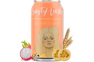 Busty Lush Non-Alcoholic Craft Beer, Tropical Sour Beer With Passion Fruit & Dragon Fruit – Non-Alcoholic Craft Brew, Low Carb & Low Calorie, NA Drink | 12 oz (12-Pack)