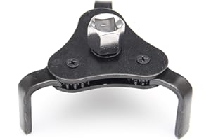 RASNONE 3 Jaw Adjustable Oil Filter Wrench Tool, Universal Fits Diameters 2-1/4 Inch to 4-1/4 Inches, Fit 3/8 and 1/2 Inches 