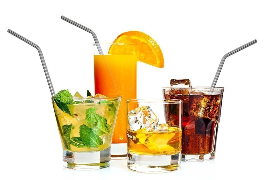 Stainless Steel Straws Drinking Reusable Extra Long Bended for Yeti 30 or 20 oz Tumblers Set of 4 (4 Bended +1 Brush)