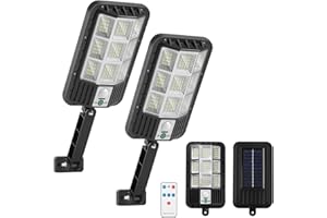 XITAO Solar Lights for Outside, Motion Sensor Security Light with Switch, Remote Control Flood Light Solar Powered with 3 Modes, IP67 Waterproof, Dusk to Dawn Street Lights（2 Packs）