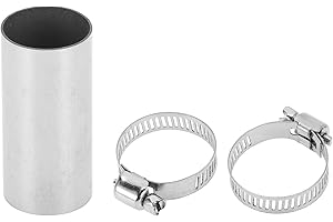 VekAuto 1 Set Heater Exhaust Pipe Connector 22mm ID 24mm OD Air Diesel Heater Exhaust Tube Connector Stainless Steel Silver Tone with Clamp