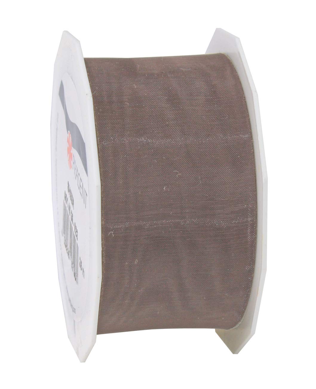 PRÄSENT Organza Ribbon, Polyester, Taupe, 40mm-25m
