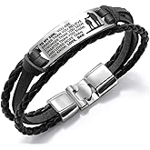 COMTRUDE To My Son Bracelets, Stainless Steel Teens Wristband, Son Bracelet From Mom and Dad, Son Gift