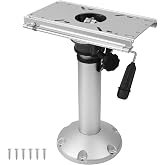 Amarine Made Gas Lift Boat Seat Pedestal, Adjustable Aluminum Boat Seat Base with Slide for Locking, 17" to 24" Height Air-Powered Boat Pedestal Base with Screws for Boats Vessels