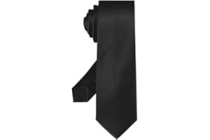 Junmaxroad Skinny Black Ties For Men Solid Pure Color Formal Slim Neckties 2.35" (6CM) Men's Ties