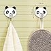 Tatkraft PANDA Self Adhesive Hooks for Towels and Coats, Stainless Steel, Set of 2 PCS, Panda Decor
