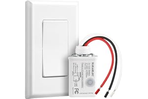 SURAIELEC Wireless Light Switch and Receiver Kit, 15A High Power, No Wiring, No Interference, 100ft RF Range, Expandable Remote Control Wall Switches for Lamp, Ceiling Light, Fan, Outdoor Lighting