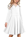Arshiner Girls Long Sleeve Stretchy Dress A line