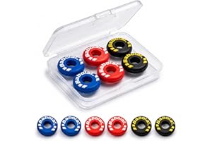 PHX Grove 6-Pack Tire-Shaped Tennis Racket Dampeners - Durable Silicone Shock Absorbers for Racquet Strings, Easy Install, Re