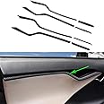 OBL Car Inner Door Trim Cover Interior Moldings Trims for Tesla Model S 2016-2020 ABS Imitation Carbon Fiber Interior Accessories (Pack of 8)