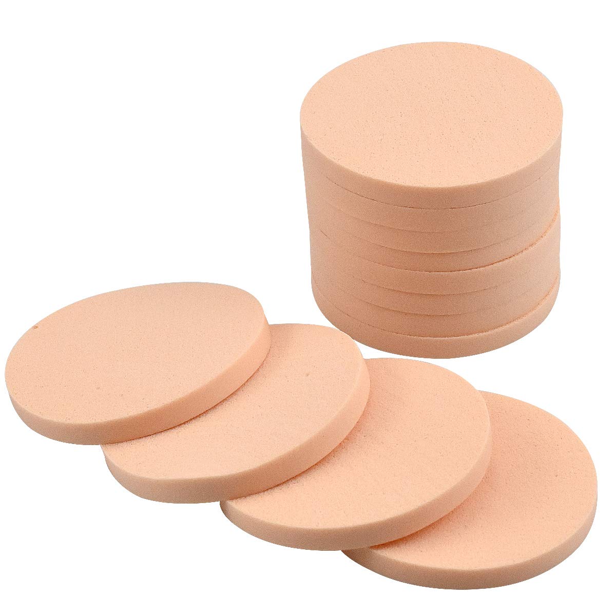 Kissral 12Pcs Face Paint Sponge Set, Make-up Sponges Make Up Blenders Foundation Primer Puff Sponges Puff Foam Sponges Dry and Wet Dual-Use Round