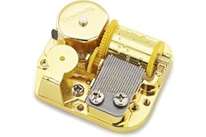 Gueiddi Music Box Mechanism, La La Land 18 Note Musical Movement Gold Clockwork Mechanism Replacement with Wind-Up for DIY Musical Boxes and Figurines (La La Land)