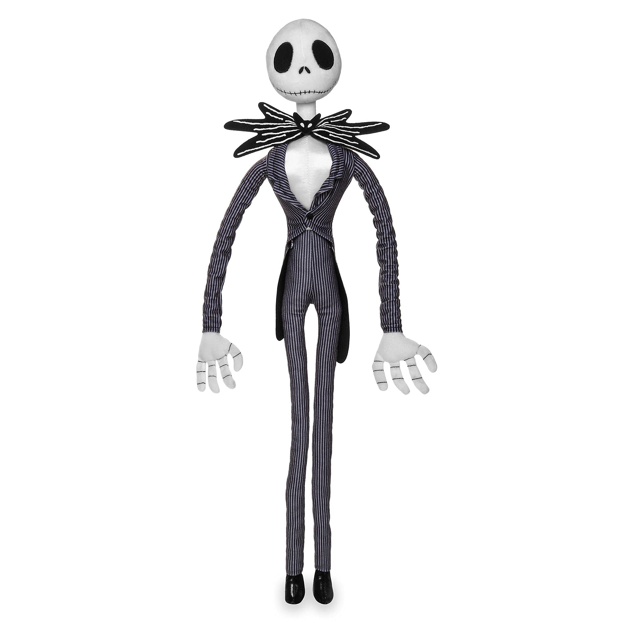 Disney Store Official Jack Skellington Soft Toy, Nightmare Before Christmas, 68cm/27'', Scary Skeleton Toy with Large 3D Bow and Soft Feel Face, Suitable for All Ages, Multicoloured