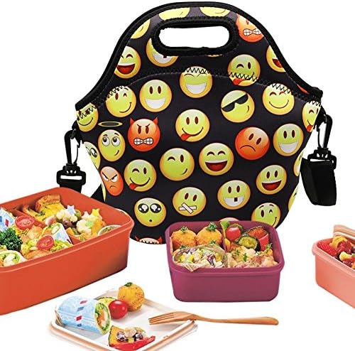 Luony Insulated Reusable Waterproof Neoprene Lunch Tote Bag Picnic Lunch Bags with Adjustable Shoulder Strap for Men Women Kids Students