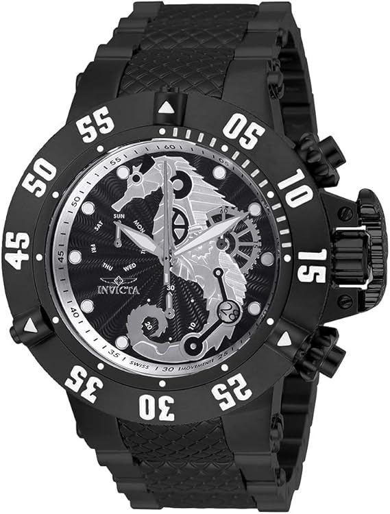 Amazon Com Invicta Men S Subaqua Quartz Watch With Stainless Steel Strap Black 27 5 Model Watches