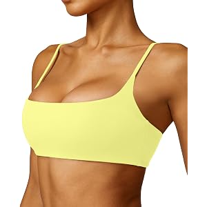 Women's Sports Bra Low Impact Lightweight Casual Workouts Bralette Removable Yoga Bra Thin Straps Sexy Bra Everyday Bras