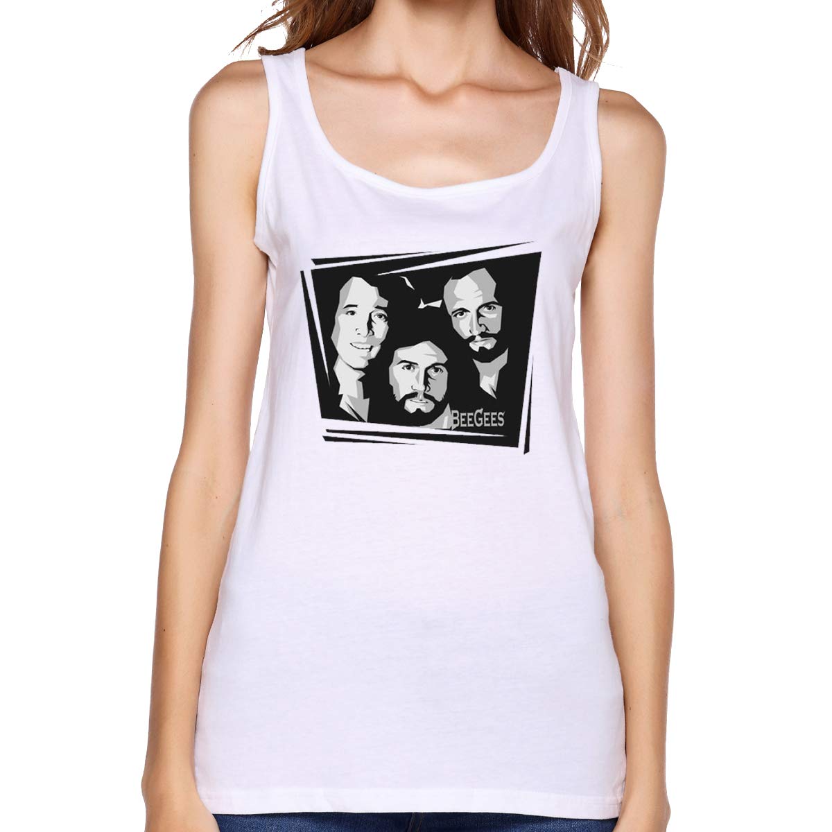 Nanagang Bee Gees Alive Musical Ensemble Vector Sleeveless Round Neck Summer Exercise Ness T Shirt