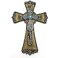 Comfy Hour Faith and Hope Collection Polyresin Wall Hanging Cross (Blue)