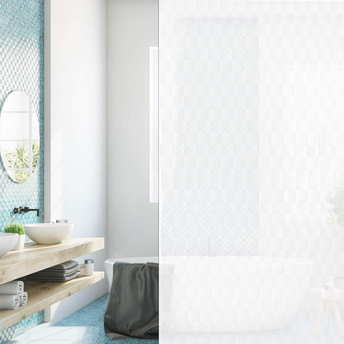 Sourcingmap Vinyl Self-sticky Privacy Protection Anti UV Sun Blocking Static Cling Glass Window Paper 17.7 X 39.4inch for Home and Office - Image 4
