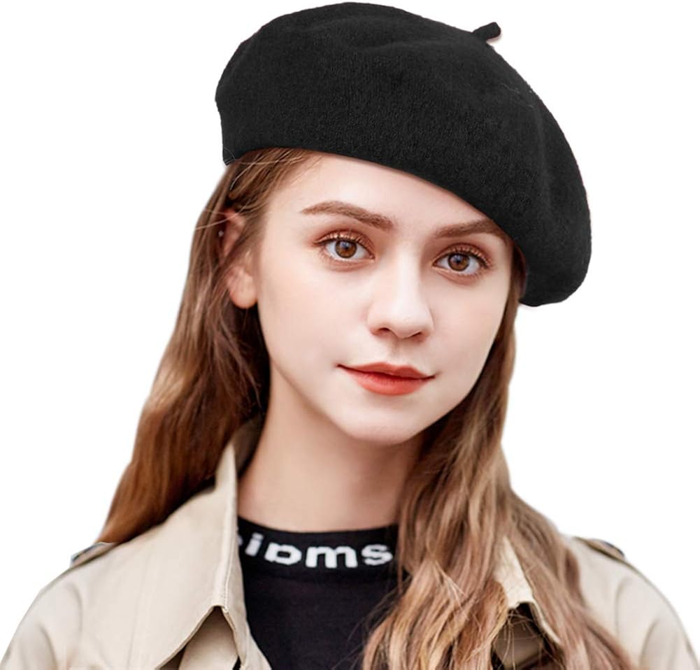 Tacobear Damen Baskenmütze Französisch Barett Wollmütze Wintermütze