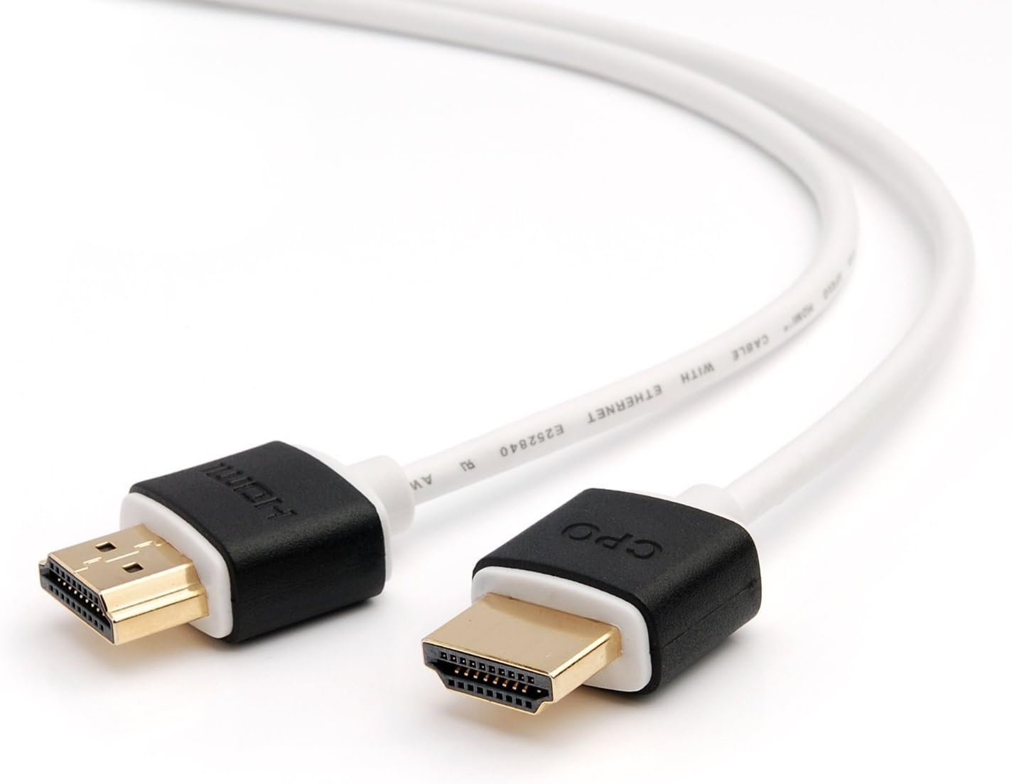 CPO® Ultra Slim/Flexible HDMI Cable, 4K, UHD (0.25m, White) Amazon.co