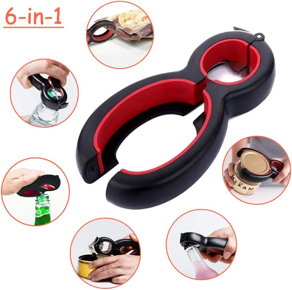 Rommeka Bottle Can and Jar Grip Opener, Multi Function 4-in-1, 5-in-1 and 6-in-1 Kitchen Tools Set, Anti Slip Lid Seal Remover Easy Twist off for Children, Elderly, Arthritic and Weak Hand, Pack of 3: Kitchen & Dining