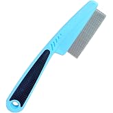 LLTGMV Flea Comb with Rubber Handle, Flea and Tick Combs for Dogs &amp; Cats, Dog Comb for Grooming