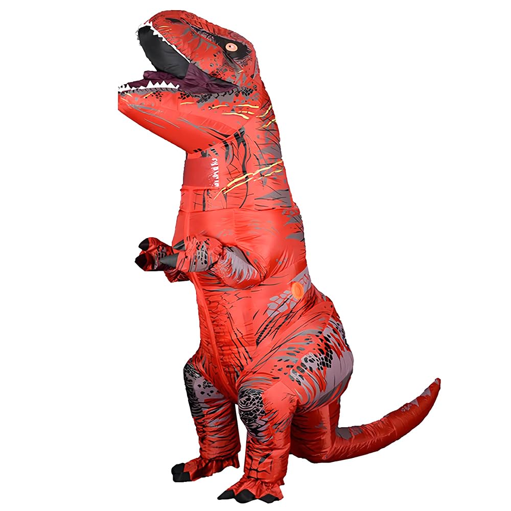 Rafalacy Inflatable Dinosaur Costume for Adult Blow up T-rex Costume Funny Dino Halloween Party Fancy Dress Outfit