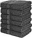 Utopia Towels Cotton Pool & Gym Towels, 6 Pack, 22 x 44 Inches, Dark Grey