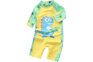 Aisyee Baby Toddler Boys Rash Guard Sunsuits for Boys One Piece Swimsuits Short Sleeve Bathing Suits Beachwear