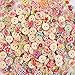 Renashed 200Pcs 15mm Mixed Color Design Wooden Buttons in Bulk for Crafts Scrapbooking or Sewing and DIY Craft