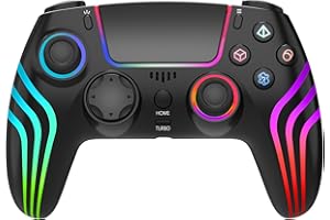 MOLICUI Wireless Controller for PS4 with RGB Lighting, Compatible with PS4 console/Windows PC,/Android/iOS