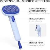 Aumuca Cat Brush Self Cleaning Grooming Brush Front Release Button view 8