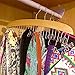 Ohuhu Belt Hanger Organizer for Closet 2 Pack 12 Hooks Max 36 Belts Tie Rack Wooden Belt Holder for Storage 360 Degree Rotating Space Saver Organizer for Men Women Belt Tie Scarf-Burlywood