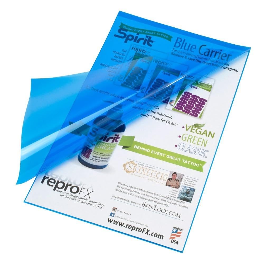 Spirit® Tattoo Blue Carrier, 14 Inch - Thermal Tattoo Paper Transfer Carrier