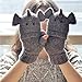 YAN & LEI Elephant Knitted Gloves for Women, One Size, Gray