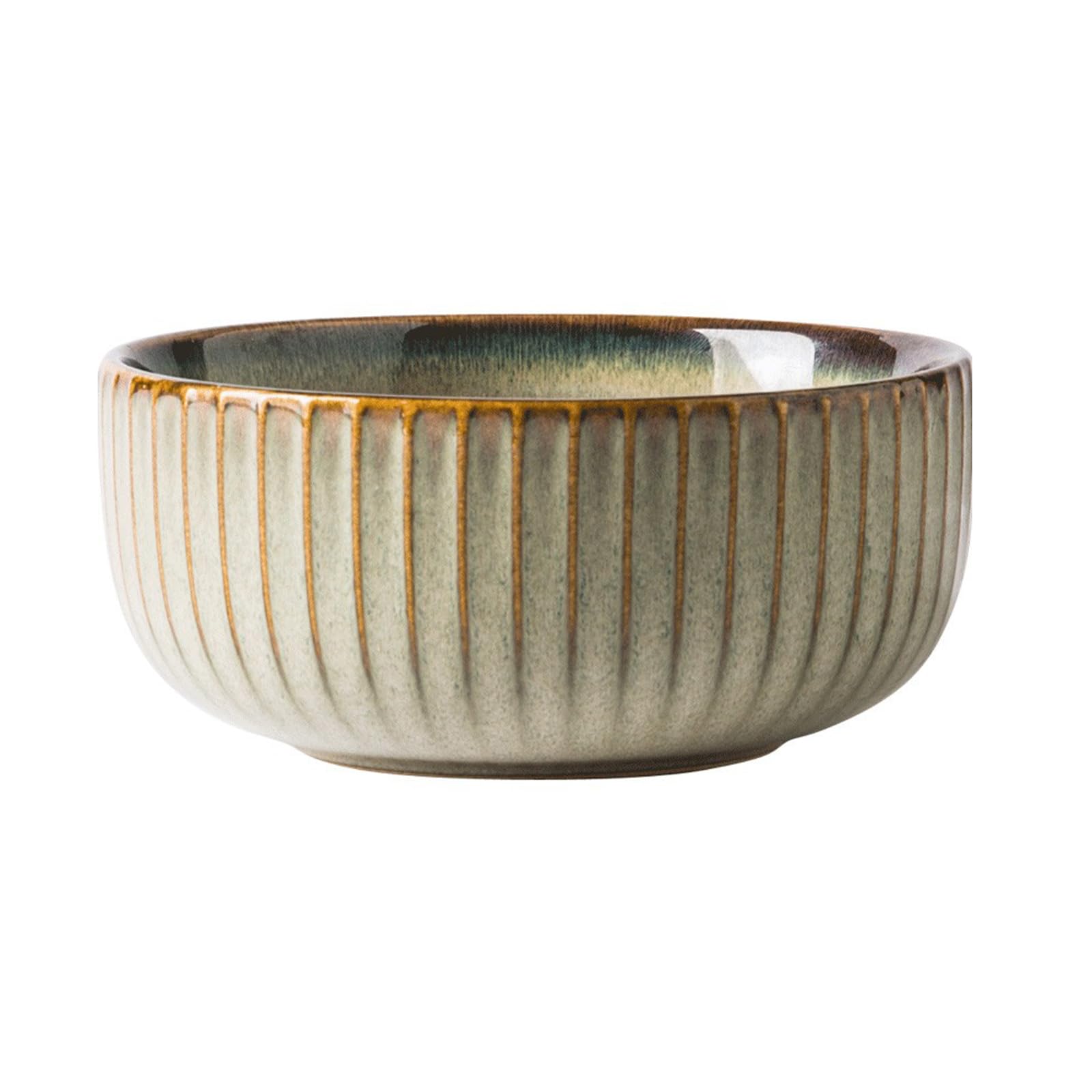 soulnioi Large Salad Bowl, 6.7 Inch Ceramic Cereal Bowl, Soup Bowl Ramen Bowl, Fruit Bowl Serving Bowl Decorative Multipurpose Bowl - Brown / 562ML