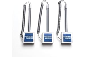 Generic Secure Pen With Coil Chain Office Pen Holder Adhesive Backing Base Reception Counter Top Register Desk 3 Black Ink Pens Set Amex, Silver