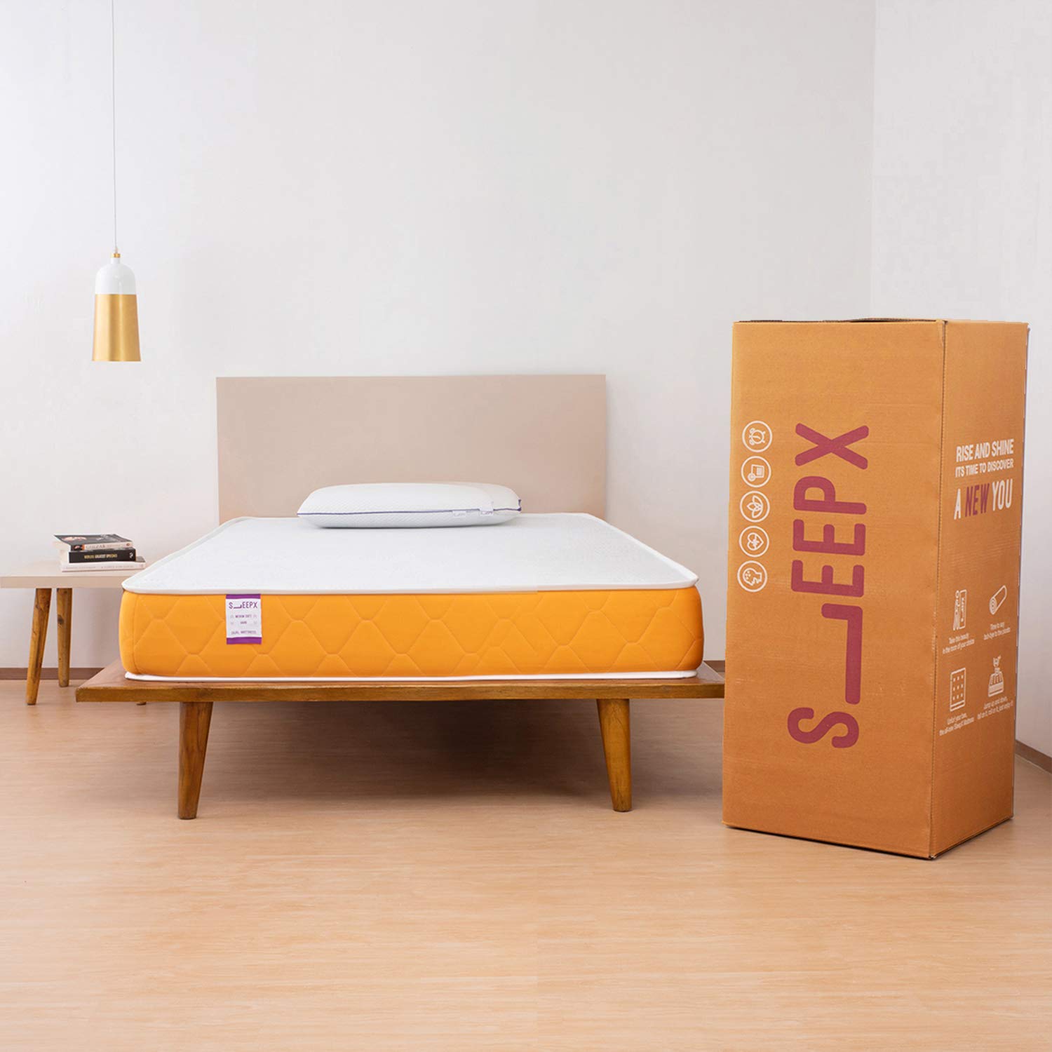 SleepX Dual Comfort Mattress Medium Soft and Hard Queen Bed Size