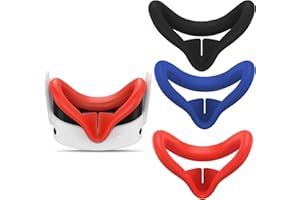 KANG YU 3PCS Face Pad Cover Compatible with Meta Quest 3S, Silicone Face Cushion Cover Washable Soft VR Accessories Case Light Blocking Nose Pad Compatible with Oculus Quest 3s