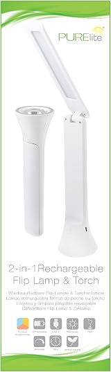 PURElite 2in1 Lamp Torch Rechargeable Desk Table Light LED 180° view 9